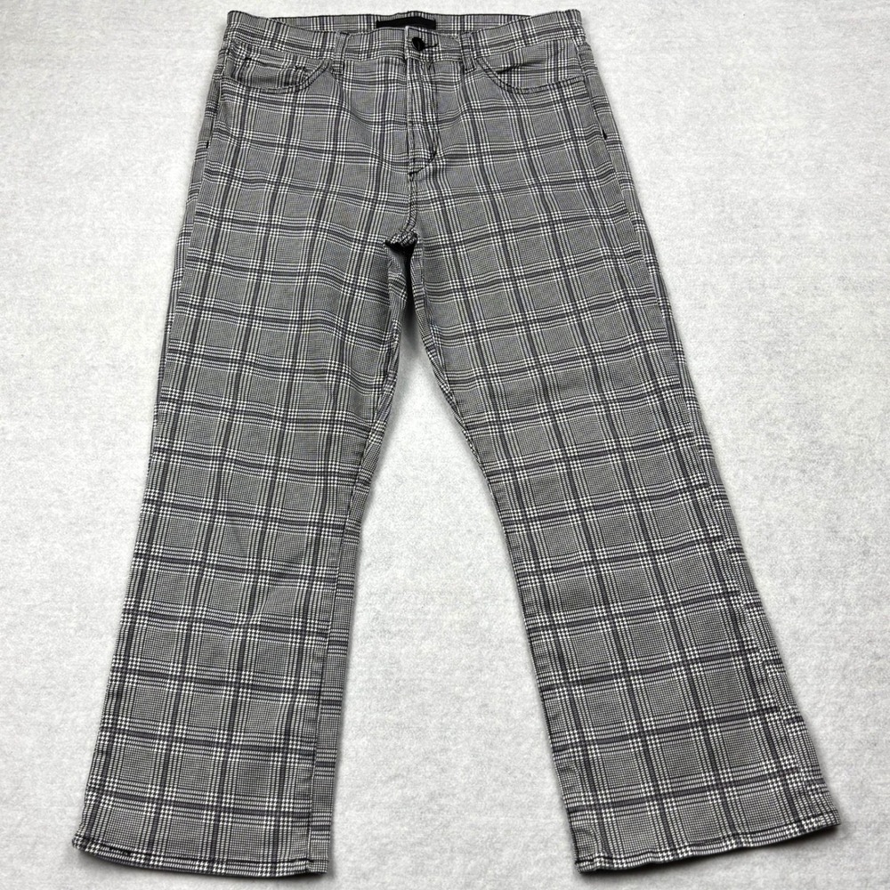 Joe's Jeans The Callie Womens 32 Plaid Houndstooth High Rise Crop Bootcut Pants